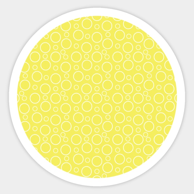 Lemon Bubbles. A simple, modern design in lemon and white. Sticker by innerspectrum